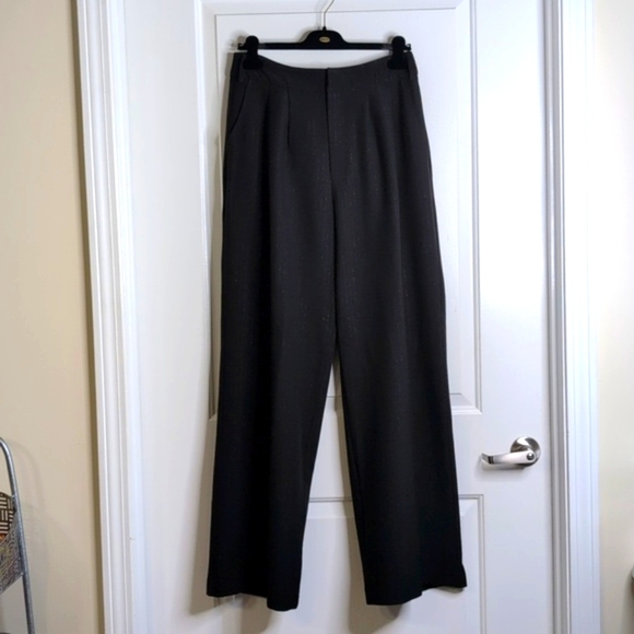 Seven For All Mankind High Waist Metallic Stripe Wide-Leg Trousers Career M - Picture 6 of 12